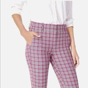 J.Crew Cameron Pink Plaid Cropped Pants Slim Fit Ankle Preppy Academia